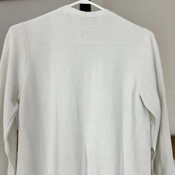 Eileen Fisher Tencel Silk Split‎ Sleeve 3/4 Length Open Cardigan White Sz M - Picture 8 of 14